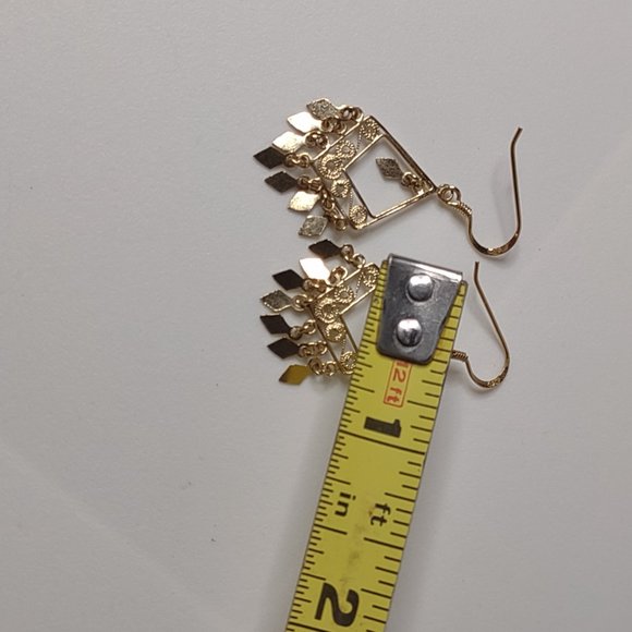 Cute Diamond Shaped Dangle Earring With 925 Sterling Silver Hooks - Picture 11 of 11